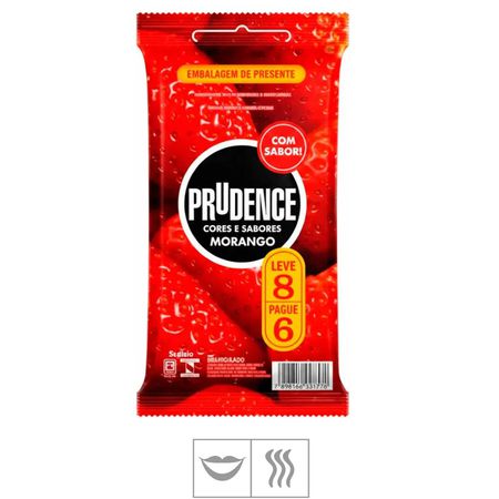 Preservativo Prudence Cores e Sabores leve 8 Pague 6 (18065) - Morango