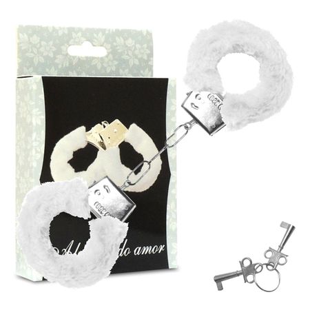 Algema em Metal Com Pelúcia Hand Cuffs SI (5268) - Branco