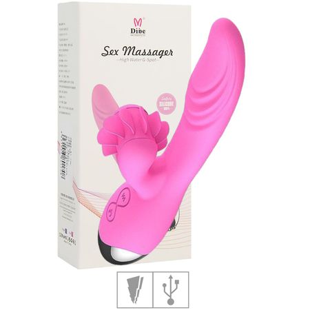 Vibrador Com Estimulador Recarregável Sex Massager SI (6056) - Rosa