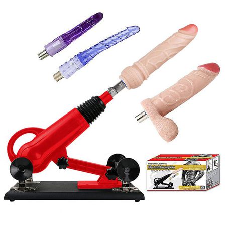 Máquina do Sexo com 2 Plugs e 2 Próteses SI (6528) - Vermelho