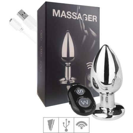 Plug em Aço P Recarregável Com Controle SI (7239) - Cromado