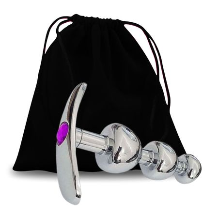 Plug De Metal Com Base Removível SI -(7450) - Pedra Roxa