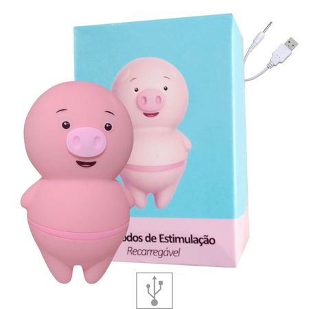 Estimulador Recarregável Formato Porco Piggy SI (7541) - Rosa