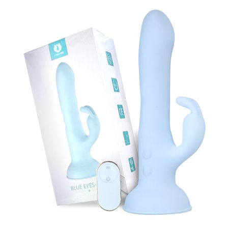 Vibrador Com Estimulador Blue Eyes SI (9108) - Azul