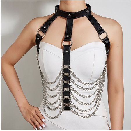 Harness Corporal Com Corrente SI (9318) - Preta