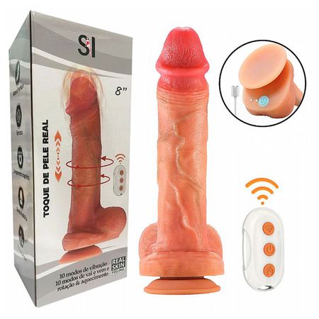 Prótese 15x11cm Com Vibro eVai e Vem SI - (9540) - Bege