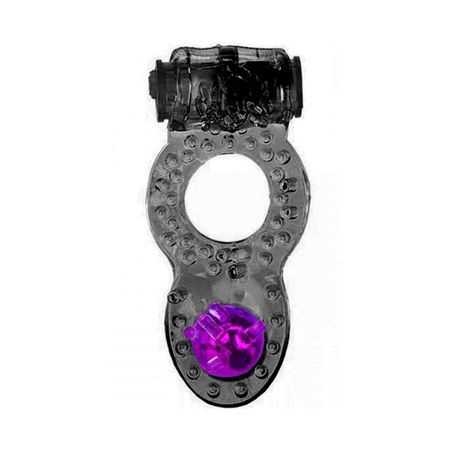 *Anel Peniano Com Vibro e Pérola Massageadora VP (AN006-ST389) - Preto