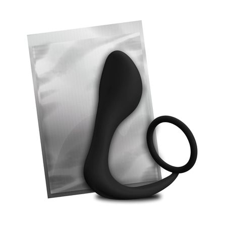*Plug Anal Com Anel Peniano VP(AN069-CZAN69) - Preto