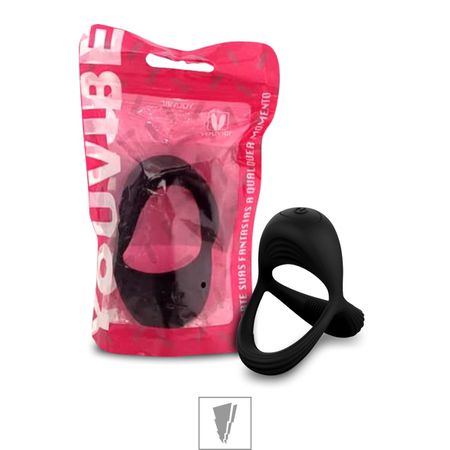 *Anel Peniano Duplo Com Vibro VP(AN084-CZAN84) - Preto