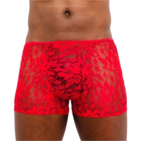 *Cueca Box em Renda (CP6071) - Vermelho