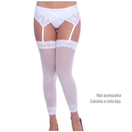 *Meia Fina 7/8 Com Renda (GS102) - Branco