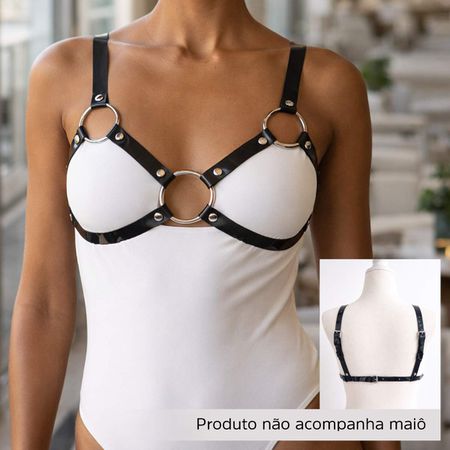 *Soutien Harness em Tiras de plástico (GS17982) - Preto