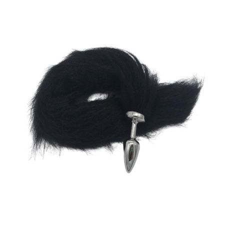 Plug de Plástico P Less Cromado Com Cauda (HA168C) - Preto