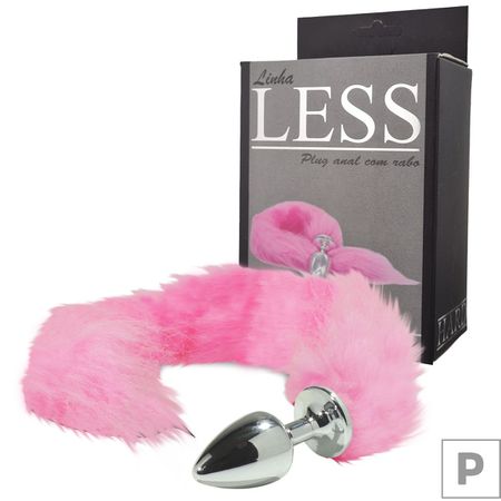 Plug de Plástico P Less Cromado Com Cauda (HA168C). - Rosa