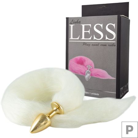 Plug de Plástico P Less Dourado Com Cauda -(HA168D) - Branco