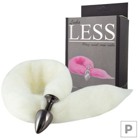 Plug de Plástico P Less Preto Com Cauda (HA168P) - Branco