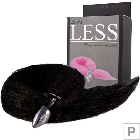 Plug de Plástico P Less Preto Com Cauda (HA168P) - Preto