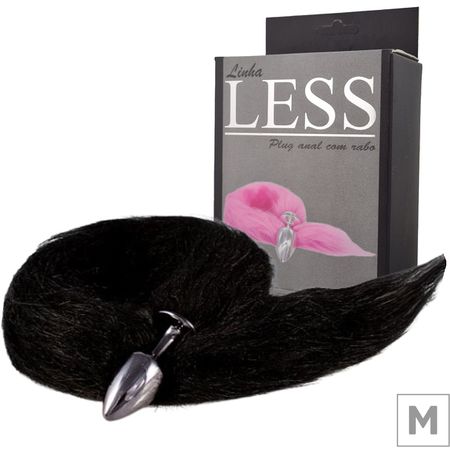 Plug de Plástico M Less Preto Com Cauda (HA169P) - Preto