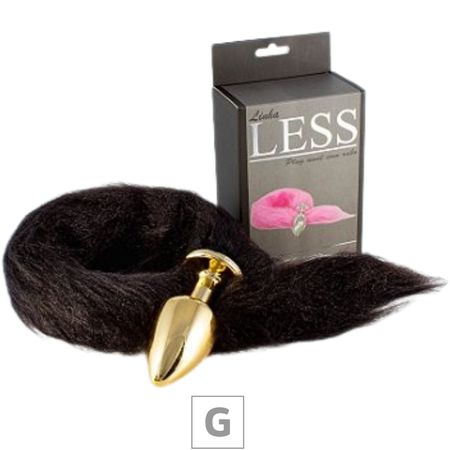 Plug de Plástico G Less Dourado Com Cauda (HA170D) - Preto