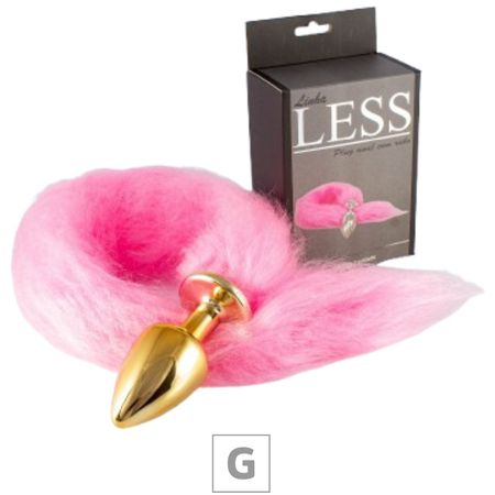 Plug de Plástico G Less Dourado Com Cauda (HA170D) - Rosa