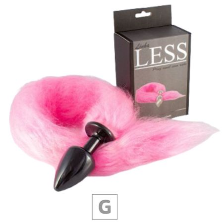 Plug de Plástico G Less Preto Com Cauda (HA170P) - Rosa