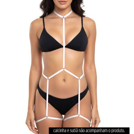 *Harness Corporal Com Cinta Liga (LS5121) - Branco