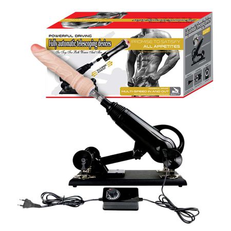 *Máquina do Sexo com 1 Plug e 2 Próteses VP (MA100B) - Preto