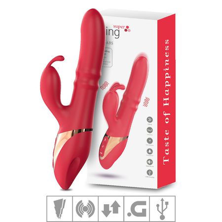 *Vibrador Ponto G Recarregável Com Esferas VP(PG122-CZPG122) - Vermelho