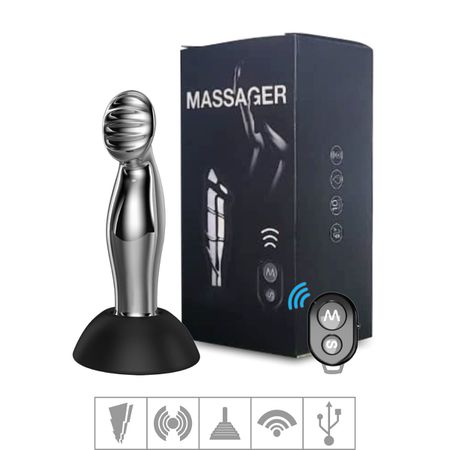 *Plug em Aço Recarregável Com Controle VP (PL092) - Cromado