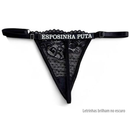 Calcinha Preta Personalizada Treacy (ST118) - Esposinha Puta