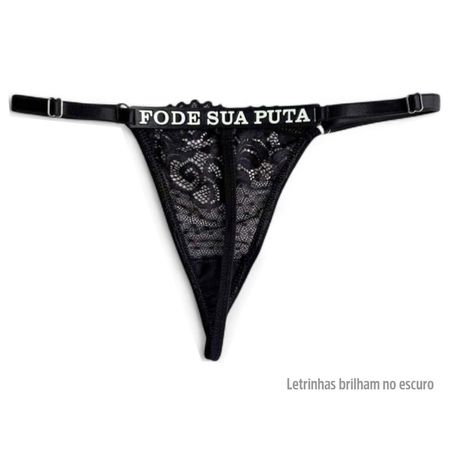 Calcinha Preta Personalizada Treacy (ST118) - Fode Sua Puta