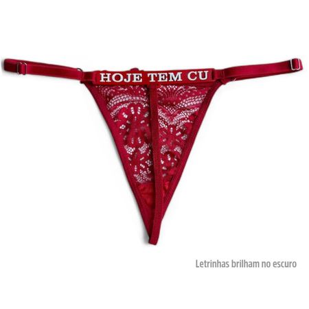 Calcinha Vermelha Personalizada Treacy (ST118) - Hoje Tem Cu