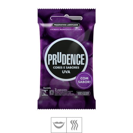 Preservativo Prudence Cores e Sabores 3un (ST128) - Uva