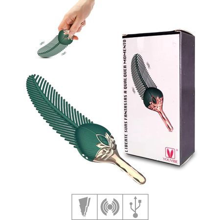 *Vibrador Recarregável Formato de Pena VP(VB201-CZVB201) - Verde