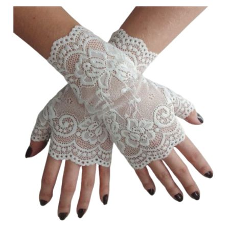 Luva em Renda Curta- (WY0718) - Branco