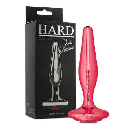 Plug de Metal Iupi Com Pedras Cravejadas (HA133) - Vermelho