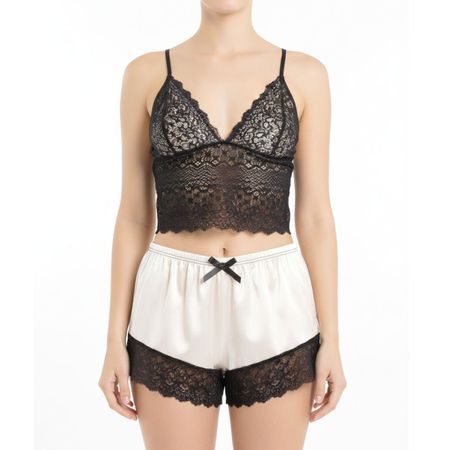 *Baby Doll Ivete Íntima Delas (ID897-ST861) - Creme