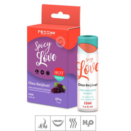 *Gel Beijável Spicy Love Hot 15ml (ST490) - Uva