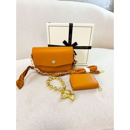 Kit Bolsa Porta cartão e chaveiro caramelo - 2200 - Toque da Bella
