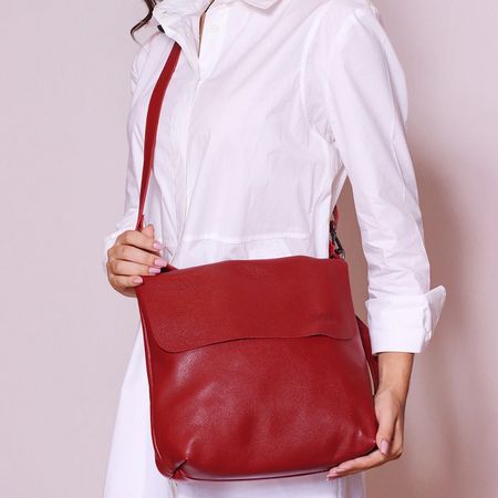 Bolsa de Couro - LOTUS - Vermelha - Bubblê