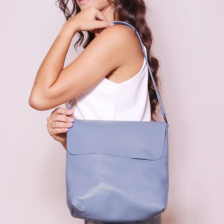 Bolsa de Couro - LOTUS - Azul Hortência - Bubblê