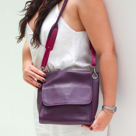 Bolsa de Couro - ACOLHER - Ameixa e Pitaya - Bubblê