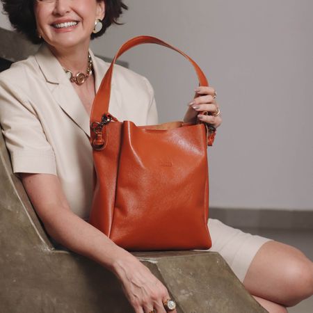Bolsa de Couro - ENCANTO - Telha - Bubblê