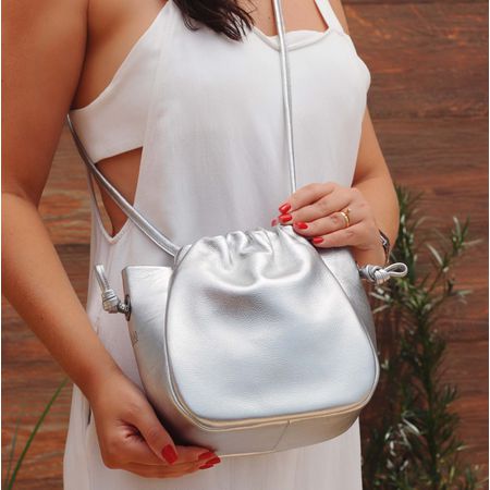 Bolsa de Couro - INSPIRAR - Prata - Bubblê