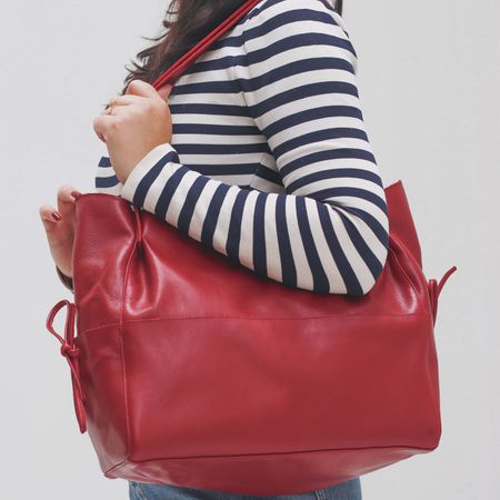 Bolsa de Couro - CONFIAR - Vermelha - Bubblê