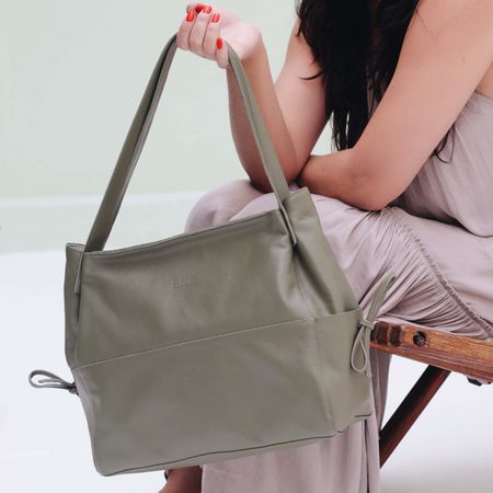 Bolsa de Couro - CONFIAR - Sálvia - Bubblê