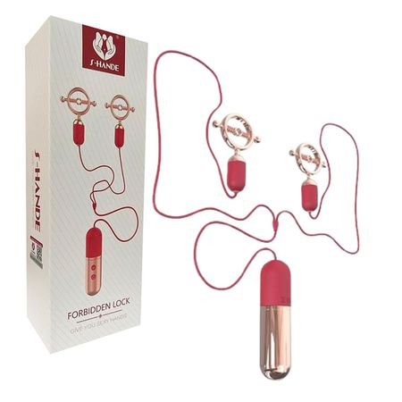 Grampos Para Mamilo Com Vibro Forbidden Lock SI (4030) - Padrão