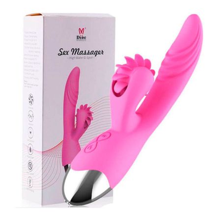 Vibrador Com Estimulador Recarregável Sex Massager SI (6056) - Rosa