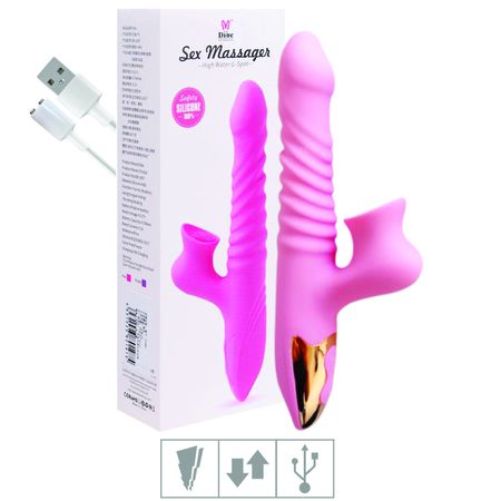 Vibrador Com Estimulador Recarregável Sex Massager SI (6064) - Rosa