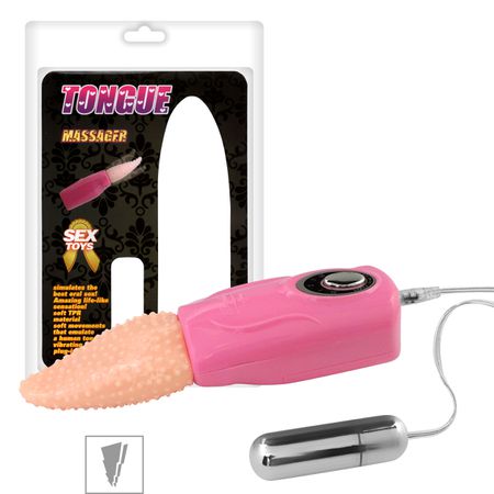 Massageador Formato de Língua Com Cápsula Tongue SI (6072) - Rosa